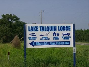 Lake Talquin Lodge Road Sign